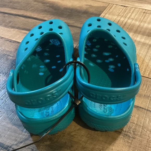 Crocs Classic Dark Teal Blue Green Slip On Clogs Toddler Size C 9 shoes - Picture 5 of 6